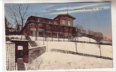 60653 Ak Graudenz Grudziadz Restaurant Weinberg im Winter um 1910