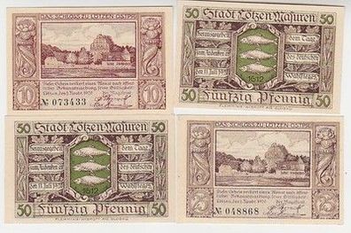 4 Banknoten Notgeld Stadt Lötzen Gizycko Masuren Ostpreussen 1920