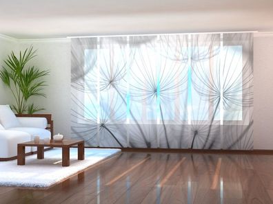 Schiebegardine "Pusteblume grau" Flächenvorhang Gardine Vorhang mit 3D Fotomotiv