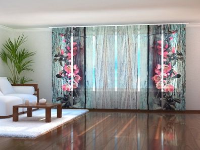 Schiebegardine "Elegantes Duett" Flächenvorhang Gardine Vorhang mit 3D Fotomotiv