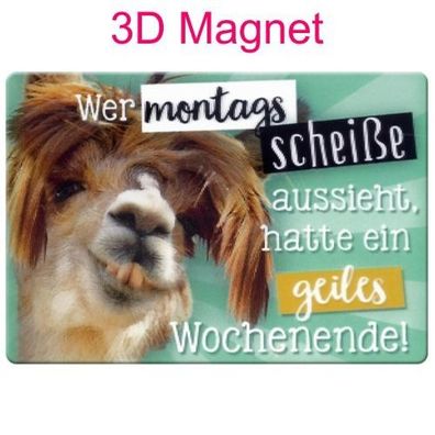 Sheepworld Gruss & Co 3D Magnet "Montags" mit Kuvert Neuware