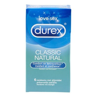 Durex Classic Natural 6 St?ck - Farbe: Durchsichtig - Menge: 6 St?ck Kondome