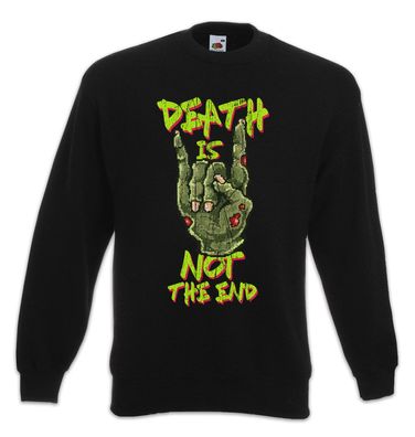 Death Is Not The End Sweatshirt Pullover Pixel Geek Nerd Fun Zombie Metal Fist Faust