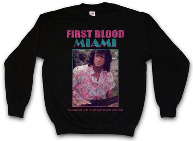 First Blood Miami Sweatshirt Pullover Vice John Rambo Sylvester Fun 80s Stallone