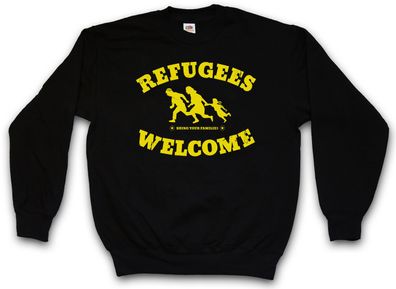 Refugees Welcome Sweatshirt Pullover Demo Pro Willkommen Flüchtlinge Links Asyl