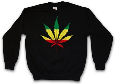 Panafrican Cannabis Leaf Sweatshirt Pullover Rasta Ganja Irie Marihuana Marijuana Jah