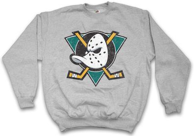 Ducks Hockey Sweatshirt Pullover Symbol Sign Team The Mighty Logo Mask Bat Stick