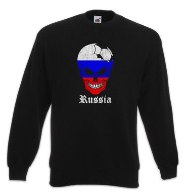Russia Football Skull I Sweatshirt Pullover russische Flagge Fahne Fußball Russland