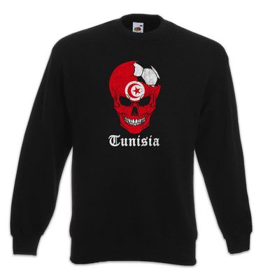 Tunisia Football Skull I Sweatshirt Pullover tunesische Flagge Fahne Fußball Tunesien