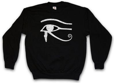 Eye Of Horus II Sign Sweatshirt Pullover Horusauge Ra Auge Falcon Sun God Sonnengott