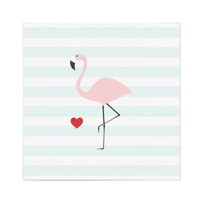 MEA LIVING Servietten 20 Stück 33x33cm Flamingo Spruch Sprüche Herz gestreift ?