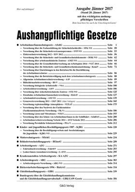 Aushangpflichtige Gesetze, Ausgabe J?nner 2017 (33. Auflage), Helmut Scheuch