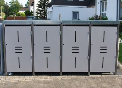 4er Müllbox Mülltonnenbox für Mülltonnen (120L + 240L) aus Metall