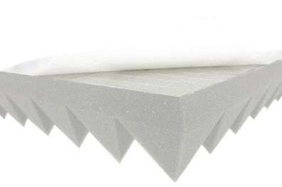 Pyramids Foam Self Adhesive Type 50x50x6 Light Grey Acoustic Noise Insulation