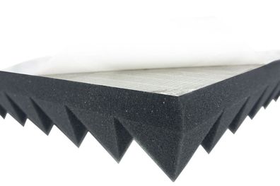 Acoustic Foam Pyramidenschaumstoffe Self Adhesive 16 Py ca.100x50x5 Black