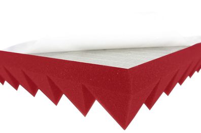 Pyramid Foam Red 5cm Self Adhesive Acoustic Foam Noise Insulation