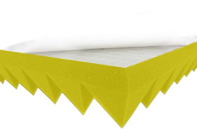 Pyramid Foam Yellow 5cm Self Adhesive Acoustic Foam Noise Insulation