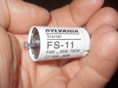1x Sylvania Starter FS-11 F4W...65W, F80W CF18W... 36W 230V Single CE R30 FS11 Zünder
