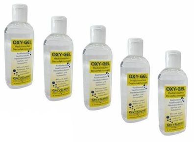Oxy-Gel 100 ml, medizinische Desinfektion, Händedesinfektion, 5er Set
