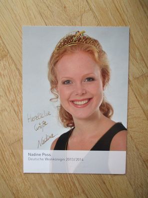 Deutsche Weinkönigin 2013/2014 Nadine Poss - handsigniertes Autogramm!!!