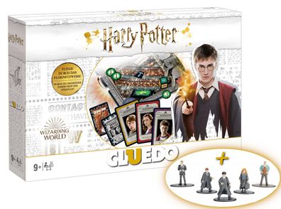 Cluedo Harry Potter (2019, weiß) Brettspiel + 5 Metall Sammelfiguren 4cm EXTRA
