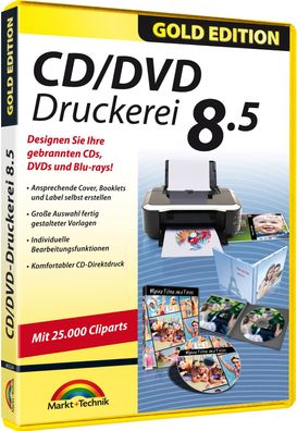 CD-DVD Druckerei 8.5 Gold Edition - CD Labels, CD Cover und Booklets erstellen