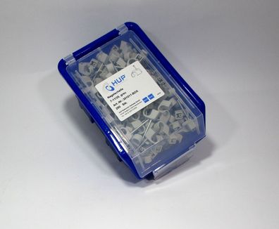 HUP Nagelschellen 7-11mm, 35mm Nagel grau 250Stk. in praktischer Kunststoff-Box