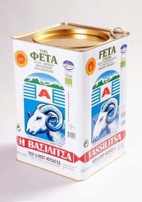 Vassilitsa BIO Feta 14kg-350kg Schafkäse Schafskäse Fetakäse Kanister Griechenland