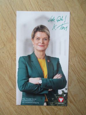 Österreich Bundesministerin ÖVP Klaudia Tanner - handsigniertes Autogramm!!!