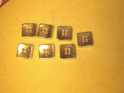 7 Knöpfe quadratisch schlicht gold glänzend Jackenknopf Trachtenknöpfe 1,6cm