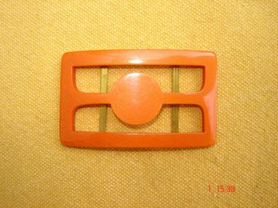 ausgefallene Vintage Gürtelschließe 70er 80er Jahre orange Kunststoff