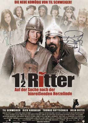 1 1/2 Ritter Cast Autogramm Til Schweiger und Rick Kavanian