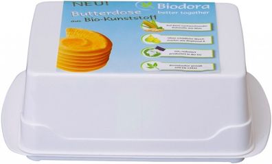 Biodora Butterdose aus Biokunststoff in Weiß