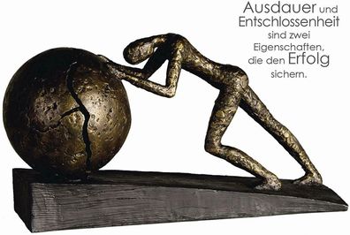 Casablanca Design Skulptur Heavy Ball L37cm bronzeoptik Erfolg Ausdauer Poly