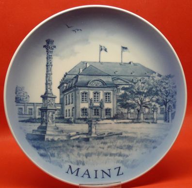 Vintage Porzellan Wandteller Royal Copenhagen Deutschhausplatz Mainz 1730-1737