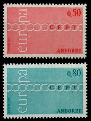 Andorra (FRANZ. POST) 1971 Nr 232-233 postfrisch SB147C6