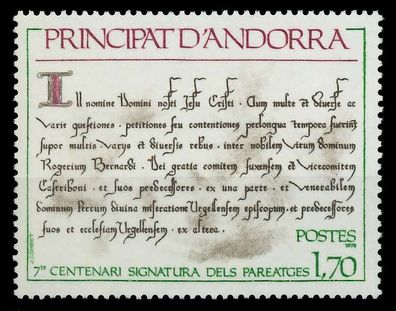 Andorra (FRANZ. POST) 1978 Nr 294 postfrisch SB14B36