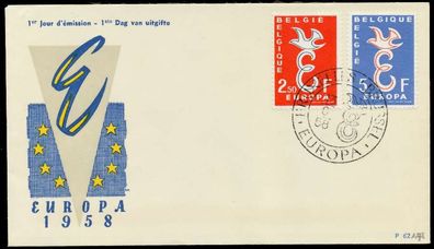 Belgien 1958 Nr 1117-1118 BRIEF FDC X0894A6