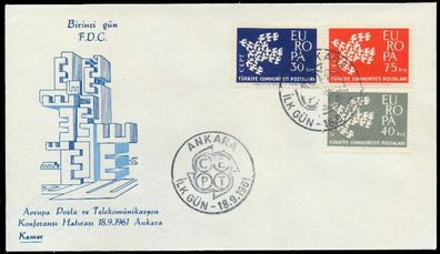 TÜRKEI 1961 Nr 1820-1822 BRIEF FDC X08951A