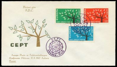 TÜRKEI 1962 Nr 1843-1845 BRIEF FDC X089536