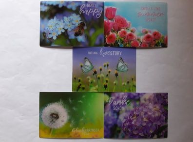 3 D Ansichtskarte Blumen Postkarte Wackelkarte Hologrammkarte Blume, danke Glück