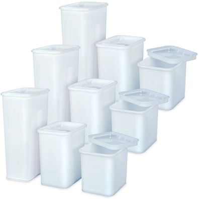 Set mit 9x Vorratsbehälter mit Deckel, Gastronomiequalität, 3x 2 l, 3 l, 5 l