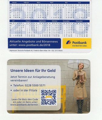 Taschenkalender von 2018 Postbank. Werbeartikel