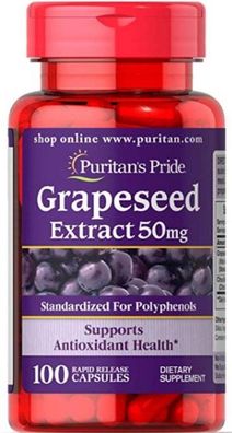 Puritans Pride Grapeseed Extract 100 Capsules x 50 mg