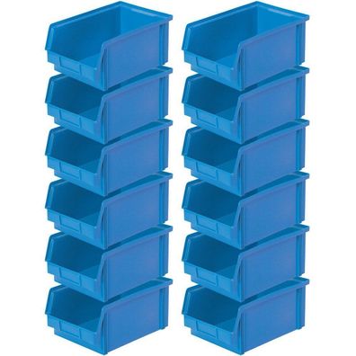 12 Sichtboxen "CLASSIC? FB 3Z, LxBxH 350/300x200x145 mm, 8,7 Liter, blau