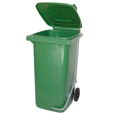 120 Liter Mülltonne mit Fußpedal für handfreie Bedienung, grün