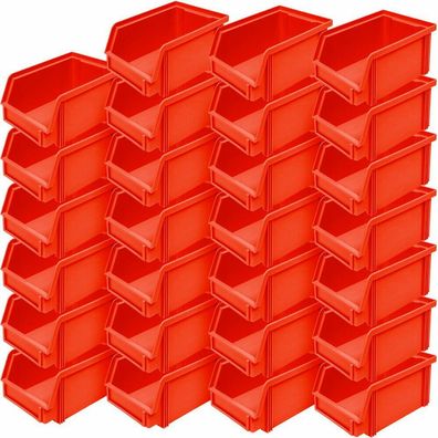 27x Sichtbox"CLASSIC" FB 4, LxBxH 230/200x140x122 mm, Inhalt 3,7 Liter, rot