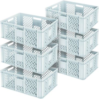 6x Stapelkorb / Bäckerkiste, LxBxH 600 x 400 x 240 mm, weiß, lebensmittelecht