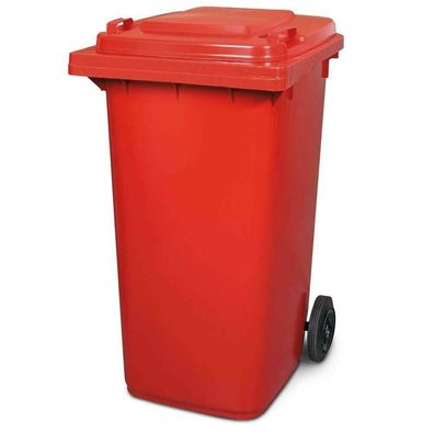 Mülltonne, Inhalt 240 Liter, HxBxT 1075 x 580 x 730 mm, Farbe rot