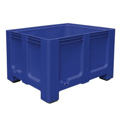 Palettenbox mit 4 Füßen, LxBxH 1200 x 1000 x 760 mm, blau